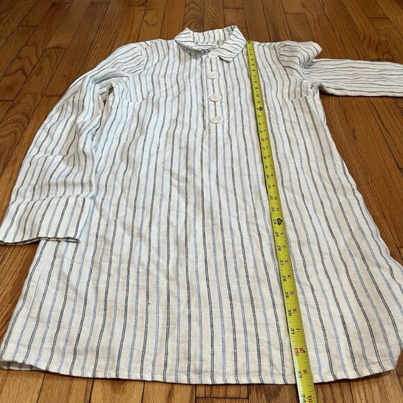 Reformation Malcom Linen Blue Jersey Stripe Mini Dress Size Small - Picture 9 of 11